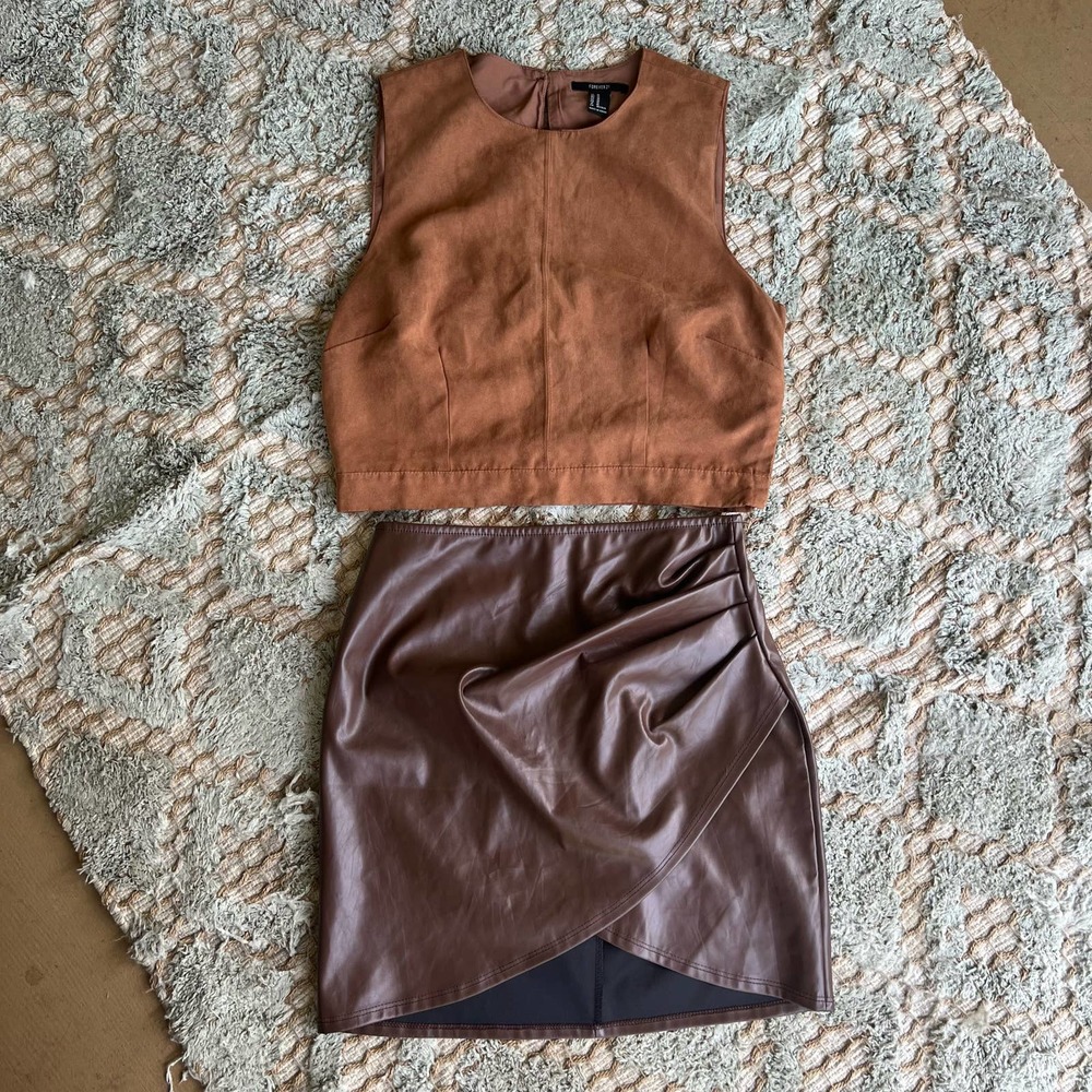 Suede Crop Top Size Medium Forever 21